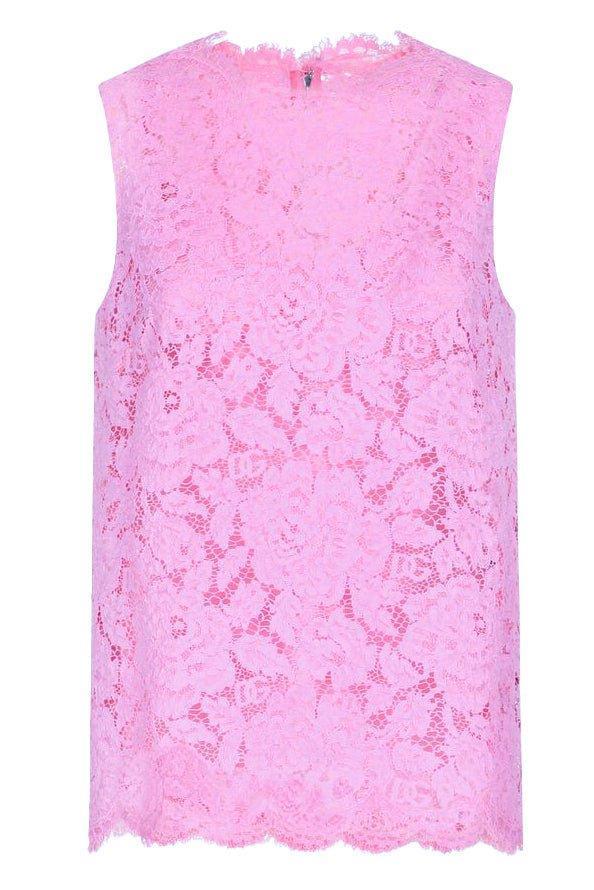 DOLCE & GABBANA-Sleeveless Lace Top-