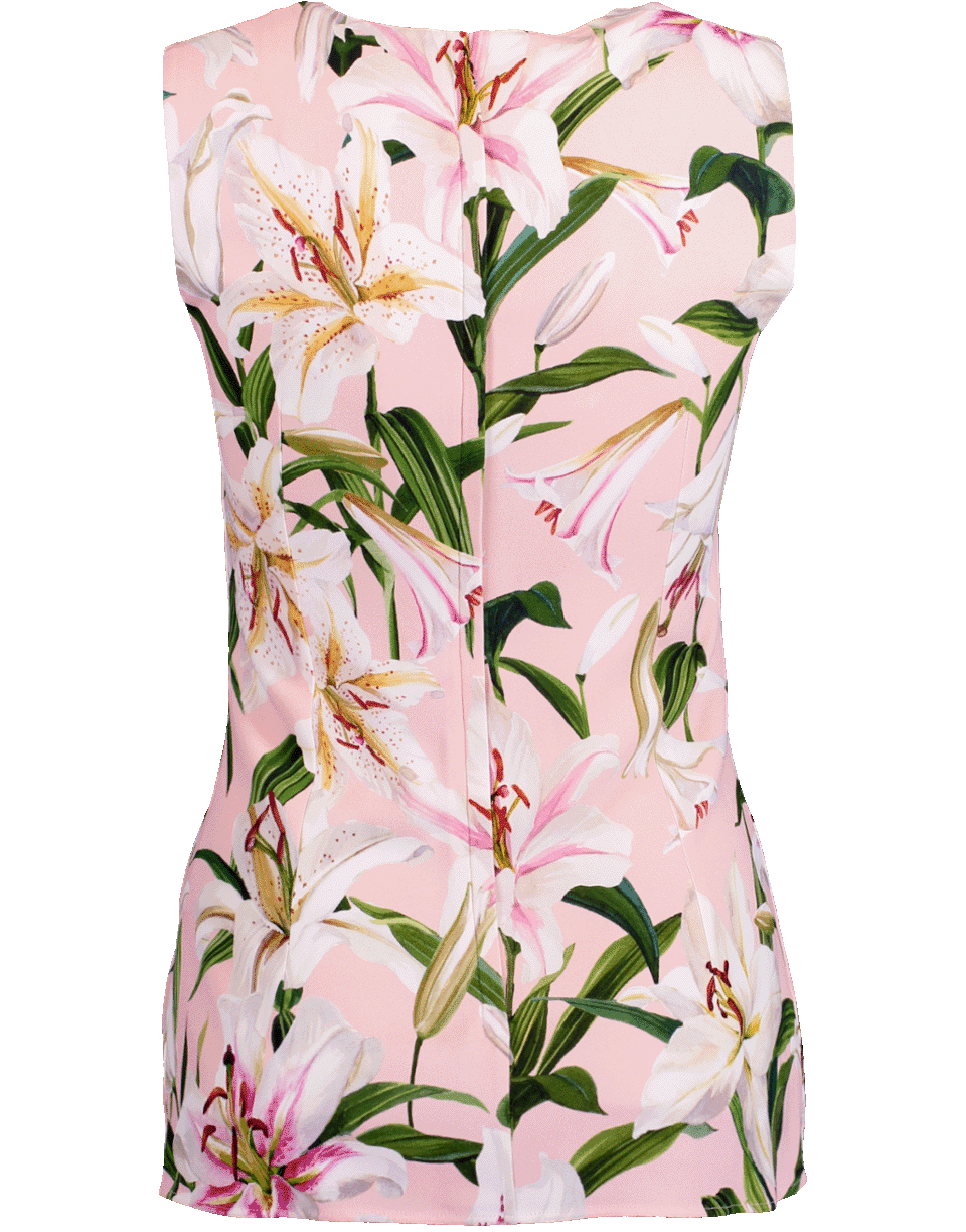DOLCE & GABBANA-Sleeveless Lily Print Top-