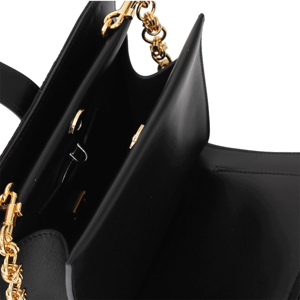 DOLCE & GABBANA-Heart Embellished Pouchette-BLACK