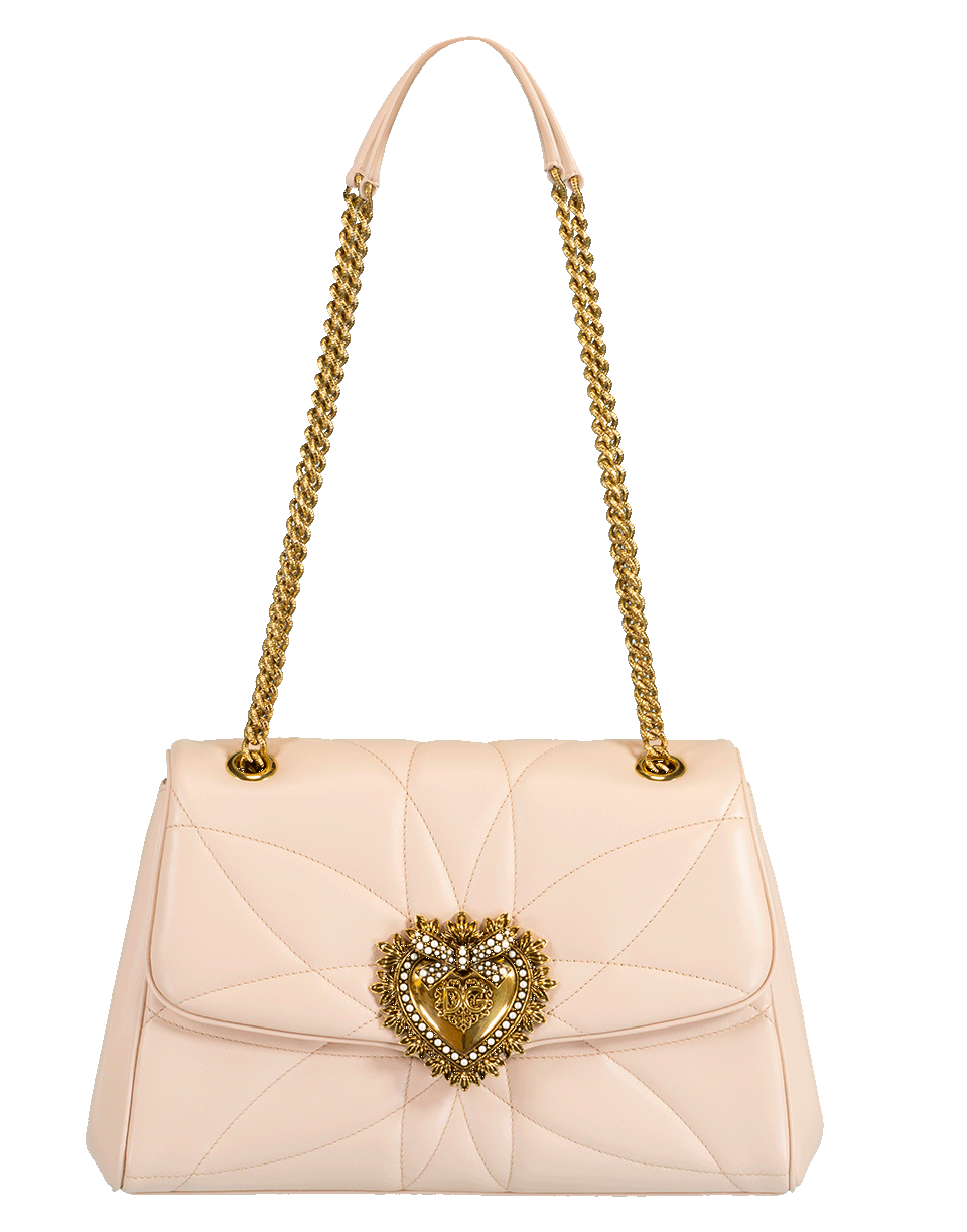 DOLCE & GABBANA-Cipria Devotion Medium Flap Bag-CIPRIA