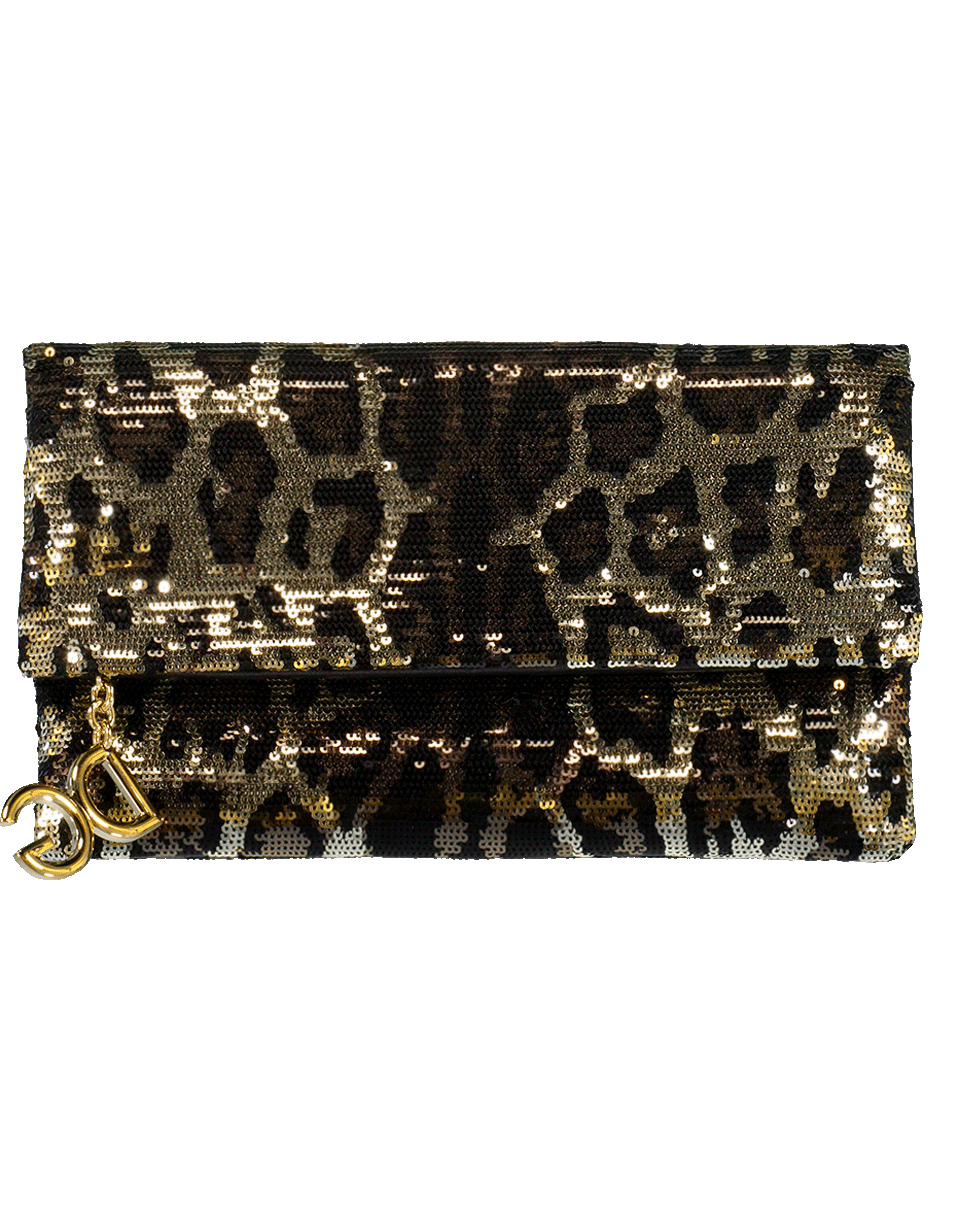DOLCE & GABBANA-DG Girl Foldover Clutch-NATURAL