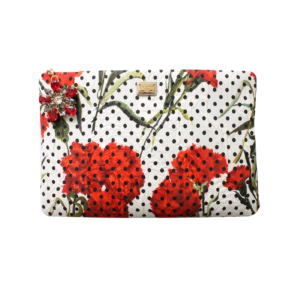 DOLCE & GABBANA-Zip Top Pouch-POLKADOT
