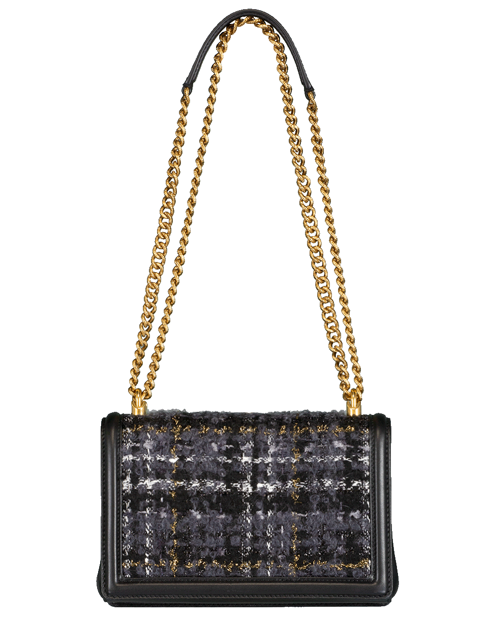 DOLCE & GABBANA-Devotion Crossbody Tweed Bag-ANTH/GLD