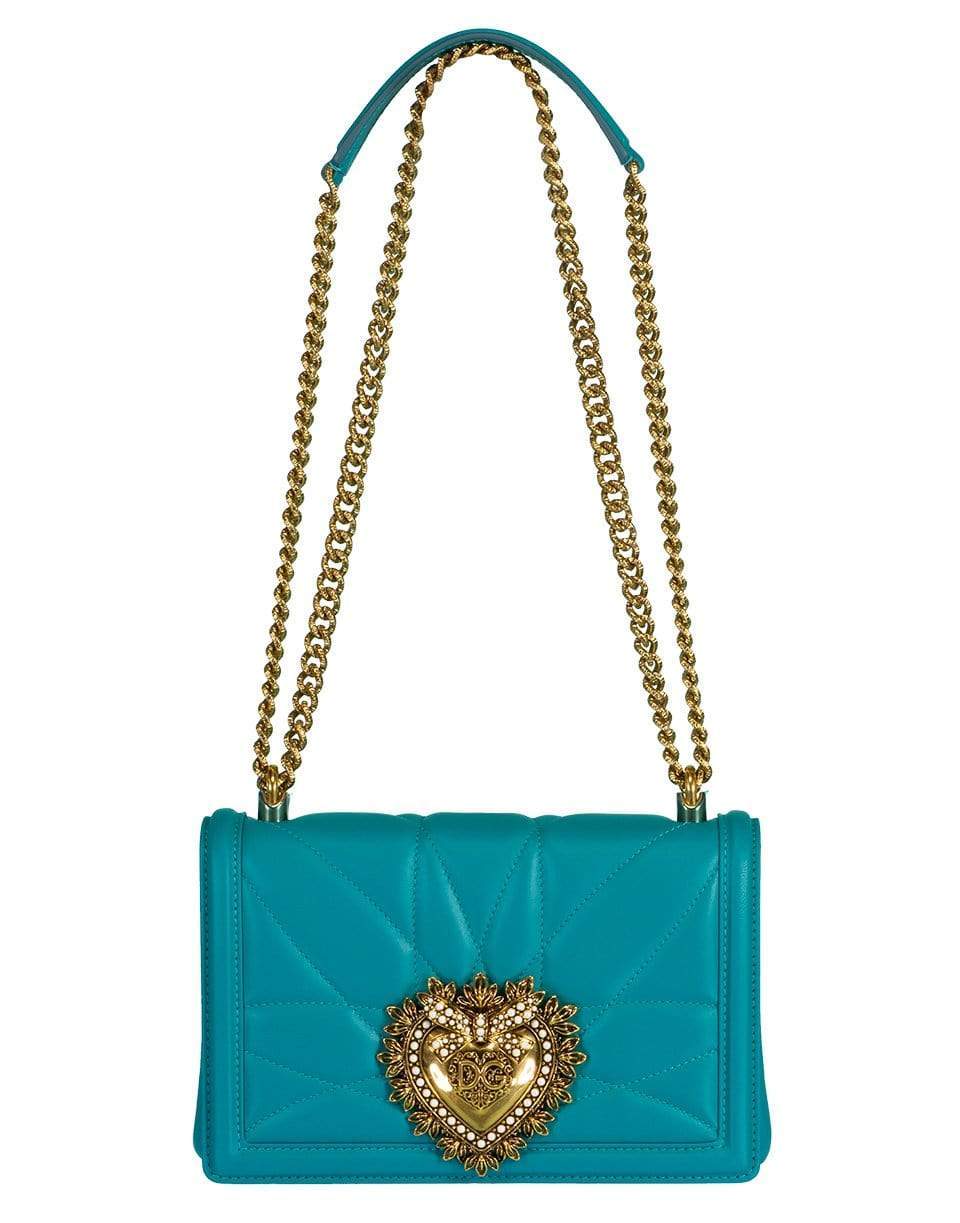 DOLCE & GABBANA-Aqua Devotion Small Flap Bag-AQUA