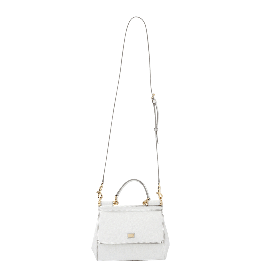 DOLCE & GABBANA-Dauphine Print Mini Sicily Bag-BIANCO