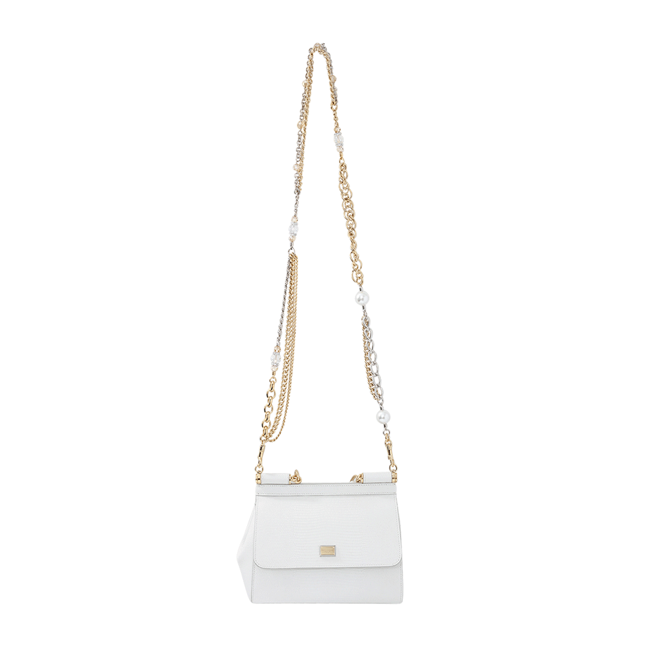 DOLCE & GABBANA-Miss Sicily Jewel Chain Bag-BIANCO