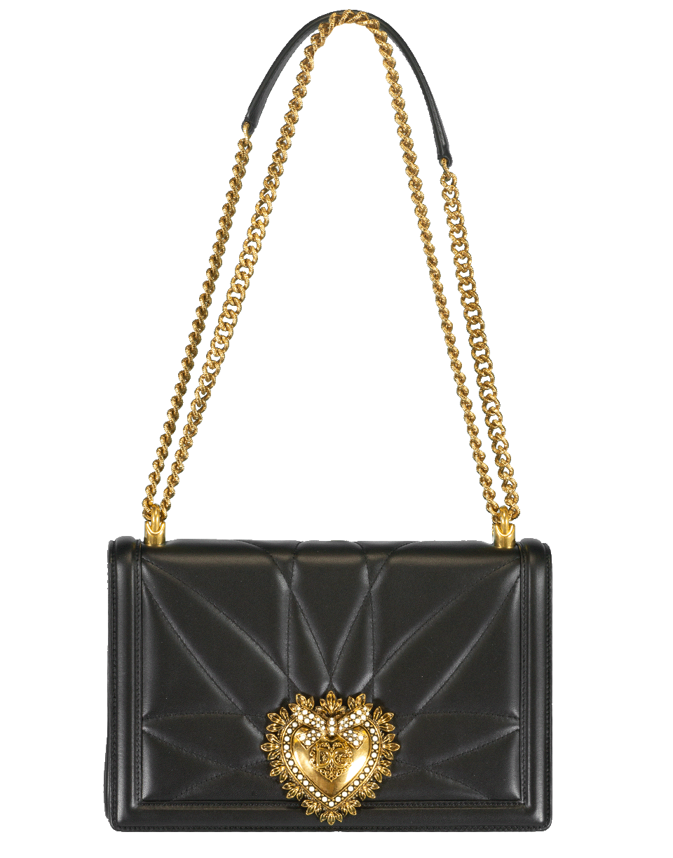 DOLCE & GABBANA-Black Devotion Medium Flap Chain Bag-BLACK