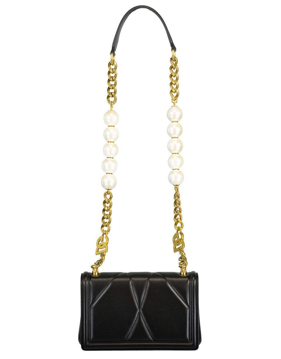 DOLCE & GABBANA-Black Quilted Nappa Medium Devotion Bag-BLACK