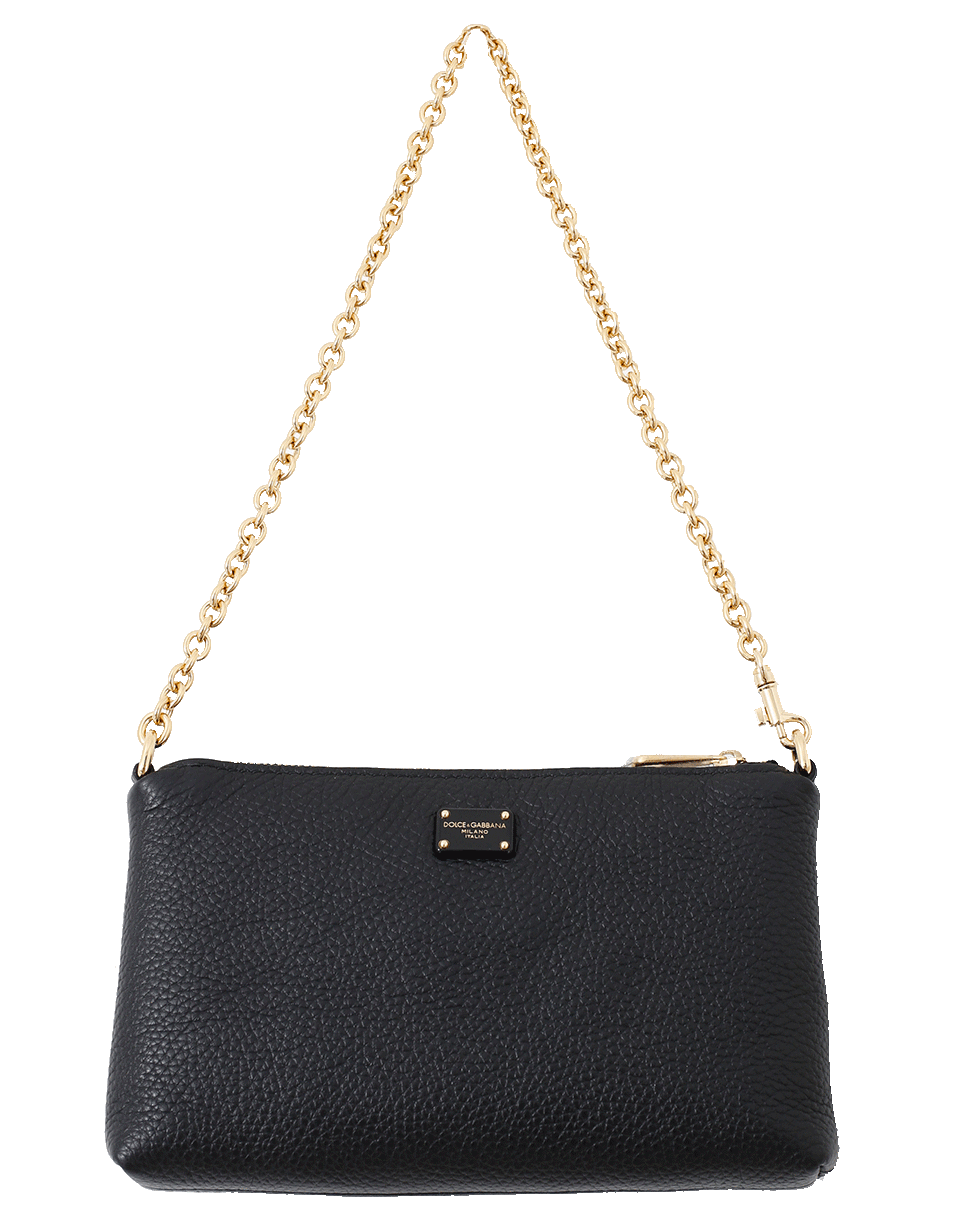 DOLCE & GABBANA-Embroidered Love Space Clutch-BLACK