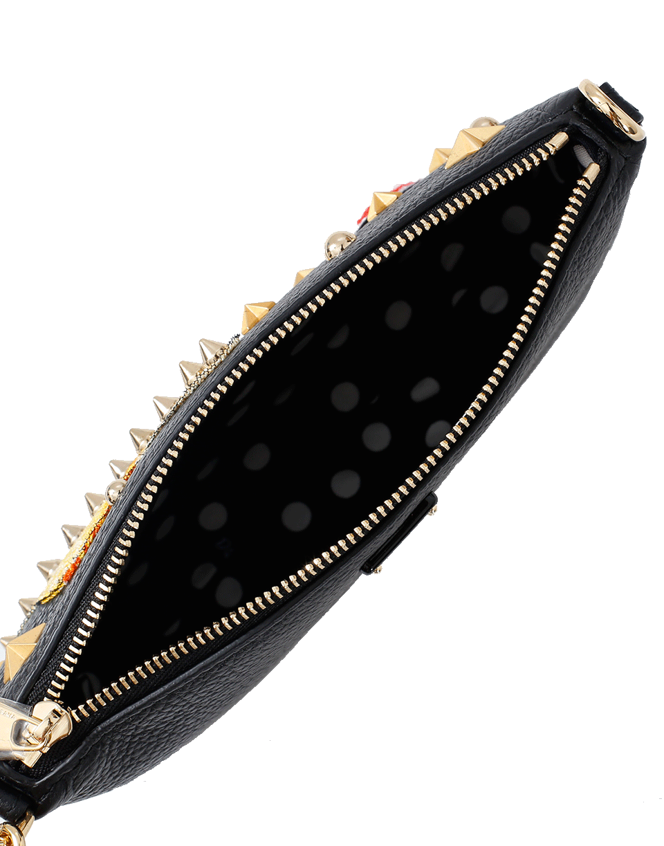 DOLCE & GABBANA-Embroidered Love Space Clutch-BLACK