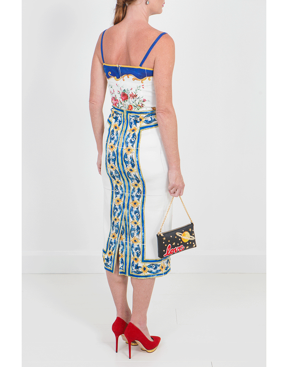 DOLCE & GABBANA-Embroidered Love Space Clutch-BLACK