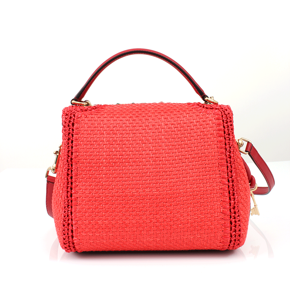 DOLCE & GABBANA-Embroidered Front Flap Bag-CORAL