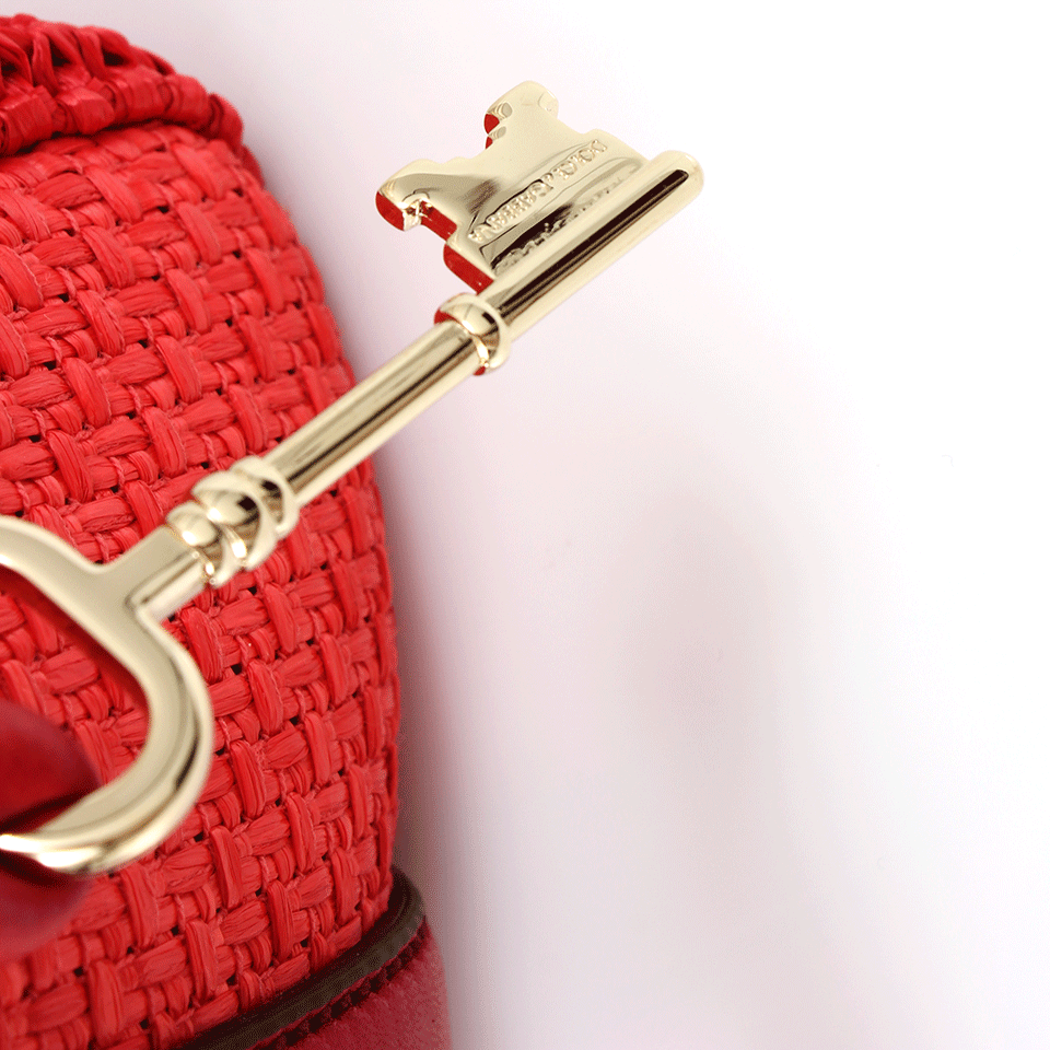 DOLCE & GABBANA-Embroidered Front Flap Bag-CORAL