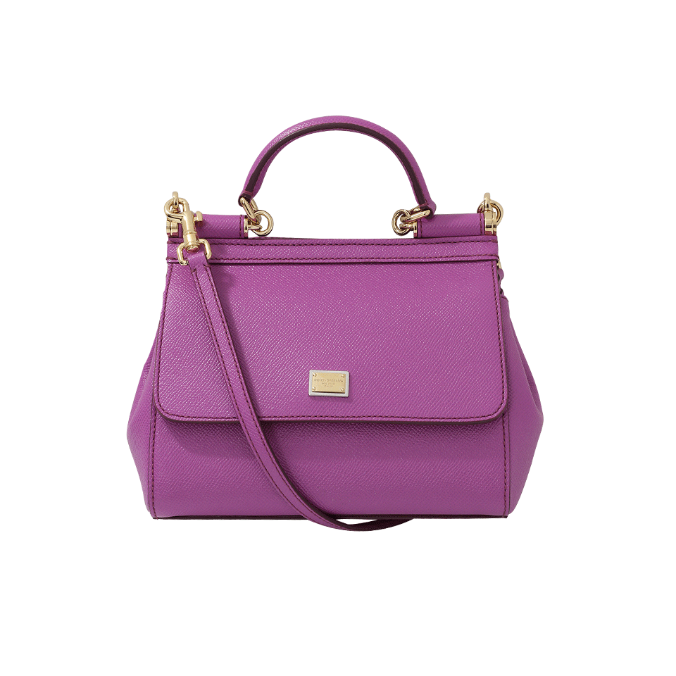 DOLCE & GABBANA-Dauphine Print Mini Sicily Bag-CYCLAMEN