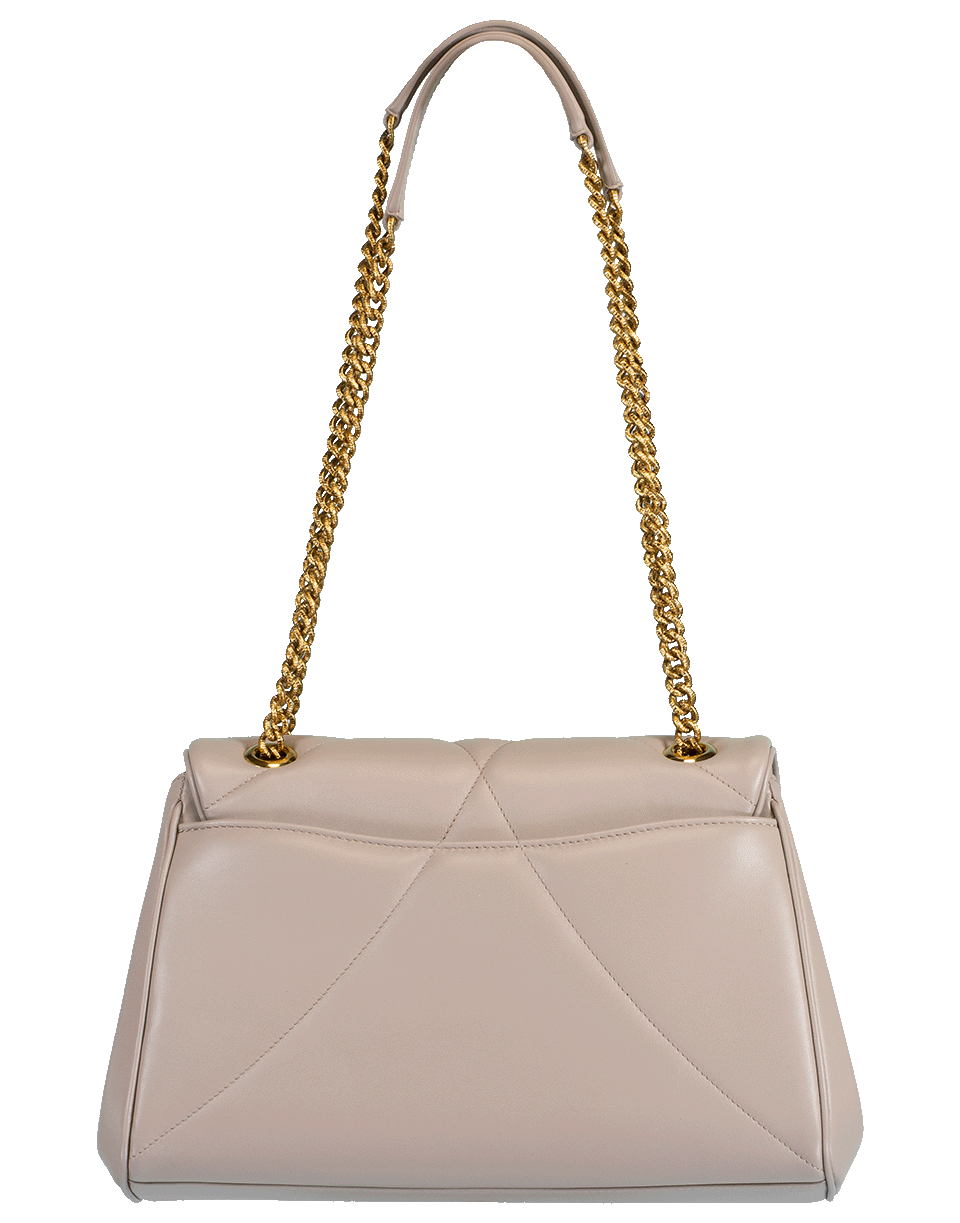 DOLCE & GABBANA-Dark Grey Devotion Medium Flap Bag-DK GREY