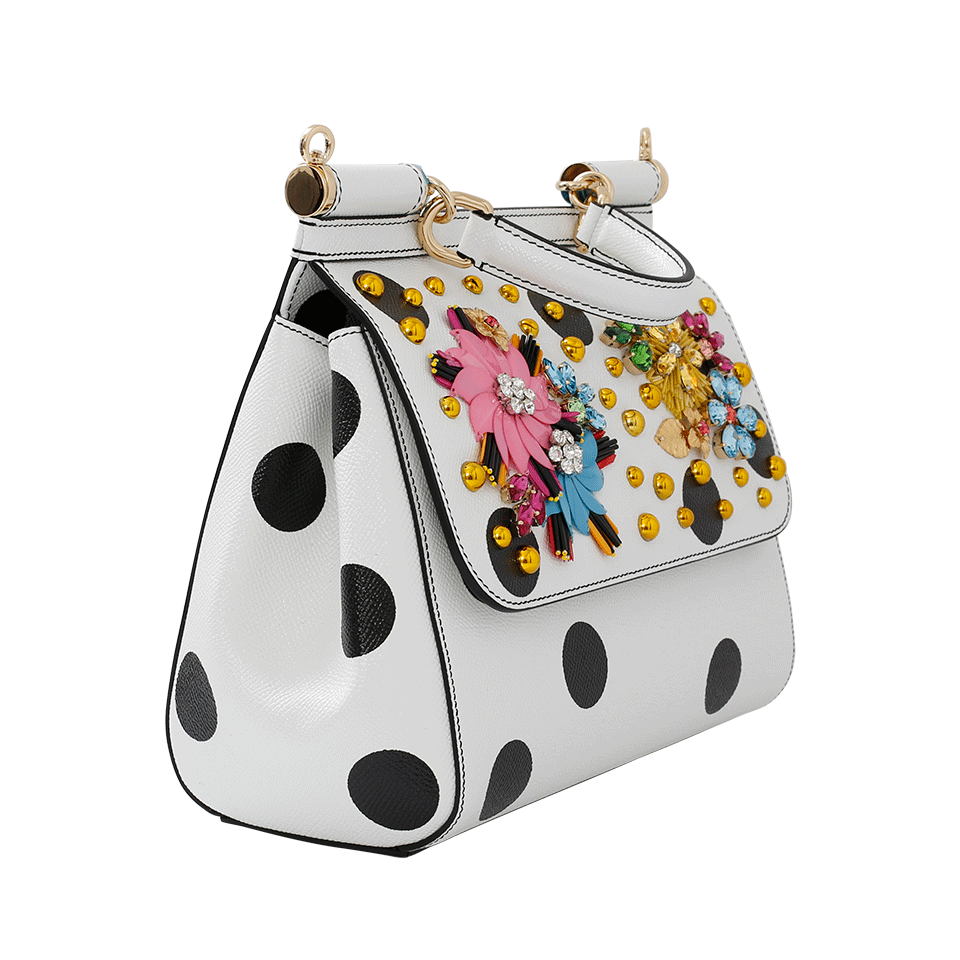DOLCE & GABBANA-Embellished Dot Miss Sicily-DOTS