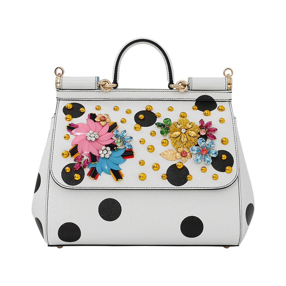 DOLCE & GABBANA-Embellished Dot Miss Sicily-DOTS