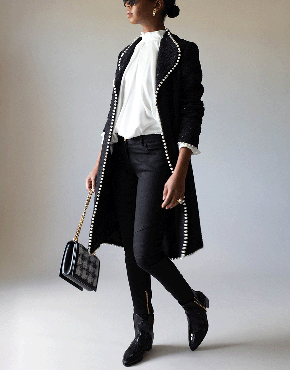 DOLCE & GABBANA-Tweed Devotion Flap Bag-GREY/SILVER