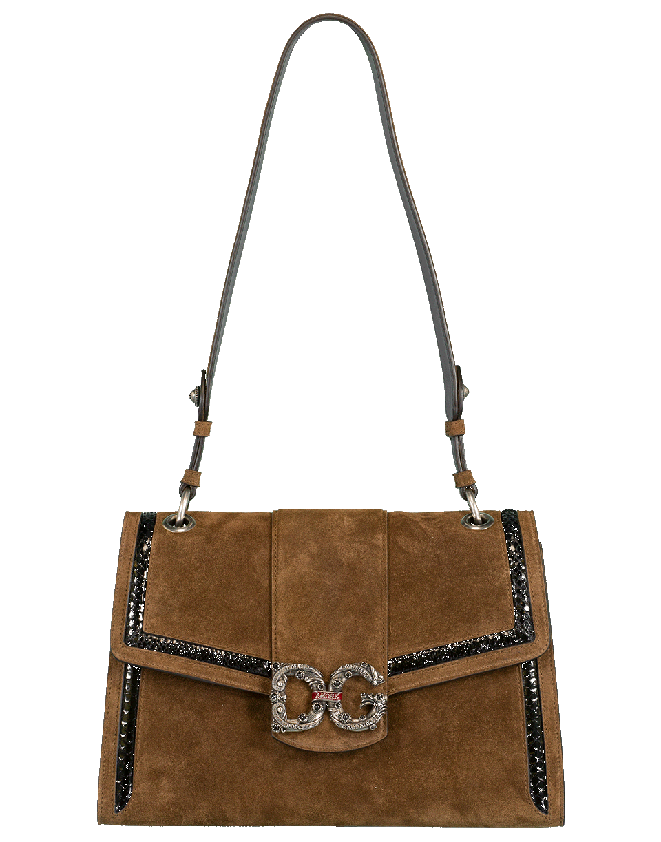 DOLCE & GABBANA-DG Amore Top Handle Shoulder Bag-HAZL/BLK