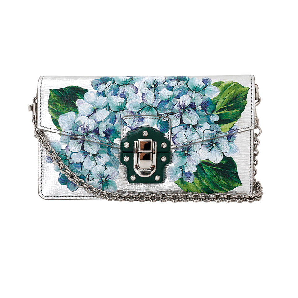 DOLCE & GABBANA-Metallic Hand Painted Bag-HYDRANGE