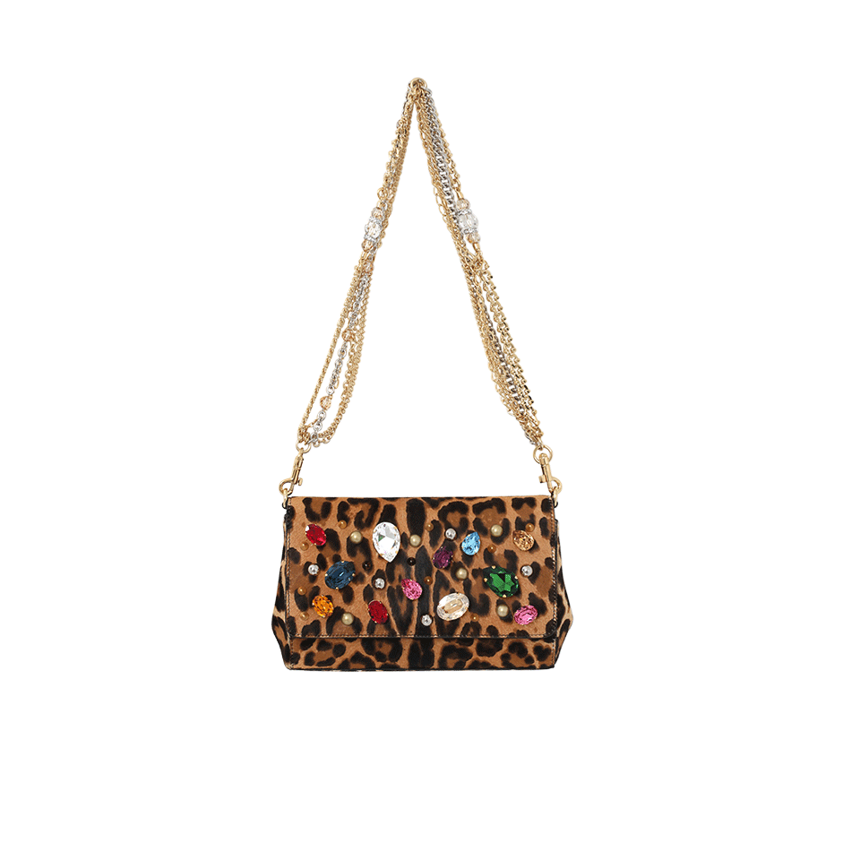 DOLCE & GABBANA-Leopard Print Jeweled Bag-LEOPARD