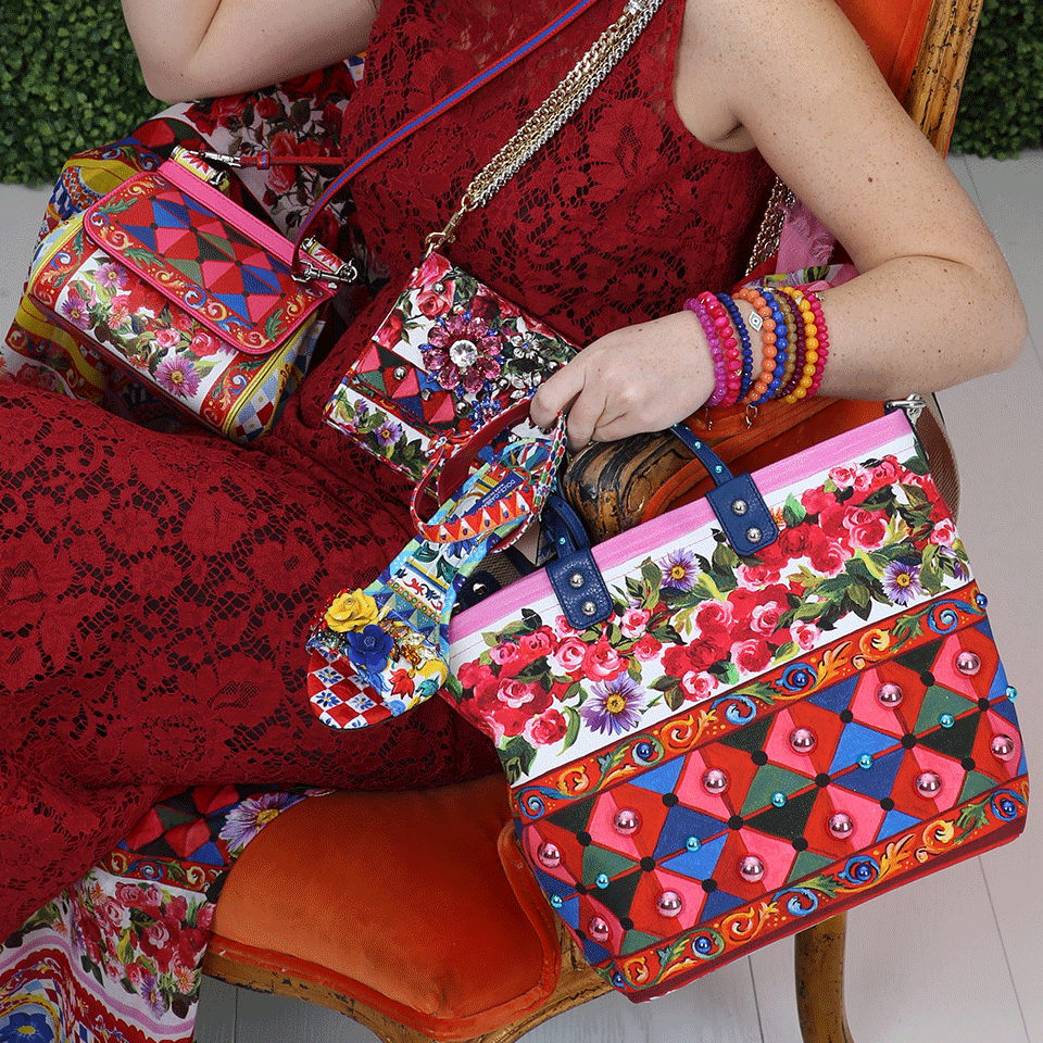 DOLCE & GABBANA-Brocade Maiolica Bag-MAIOLICA