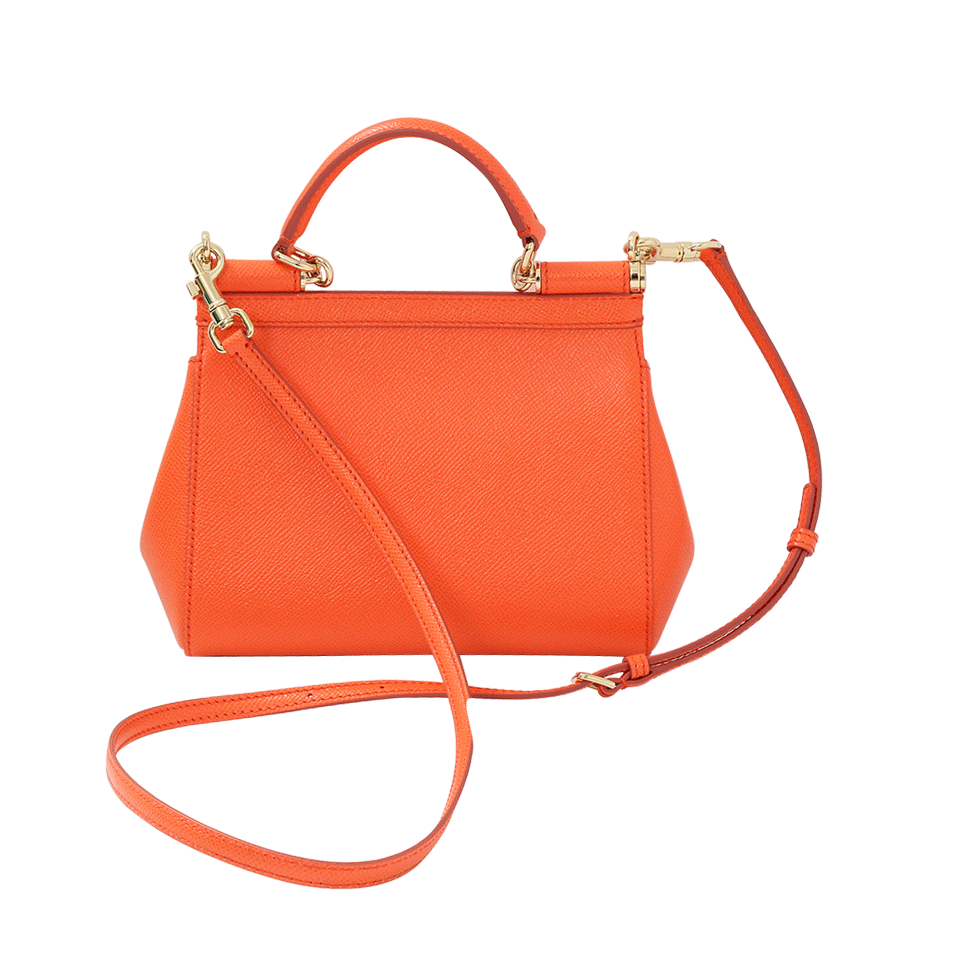 DOLCE & GABBANA-Dauphine Print Mini Sicily Bag-MANDARIN