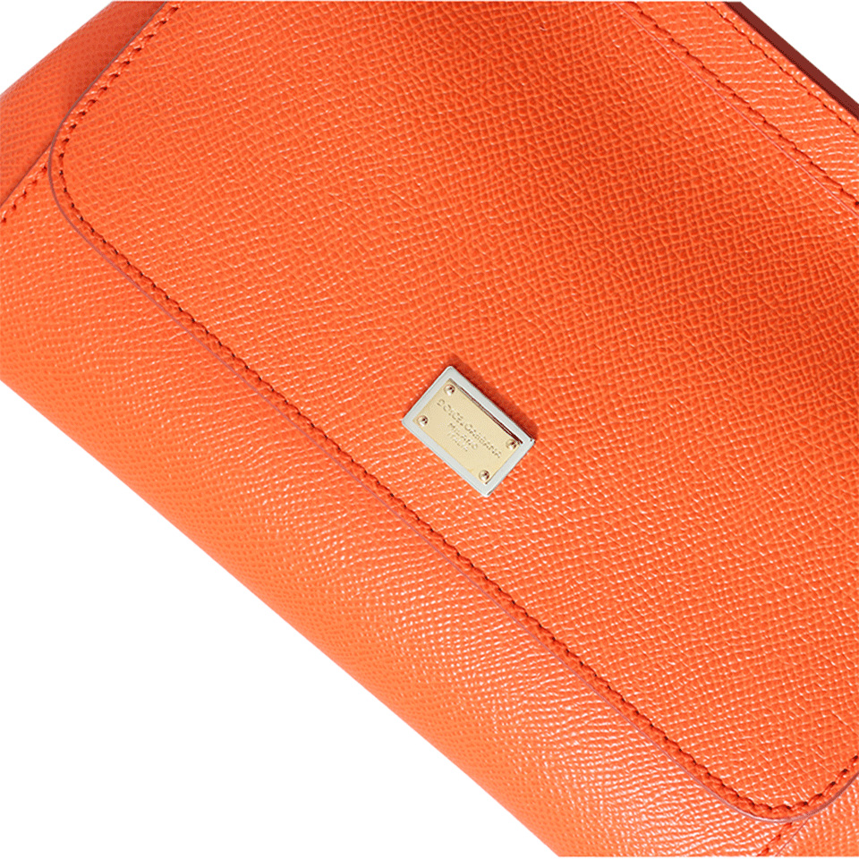 DOLCE & GABBANA-Dauphine Print Mini Sicily Bag-MANDARIN
