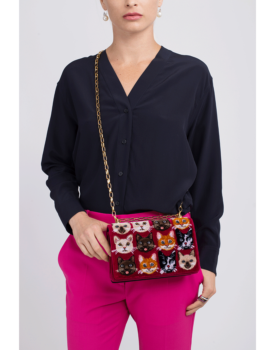 DOLCE & GABBANA-Basico Velvet Shoulder Bag-MULTI