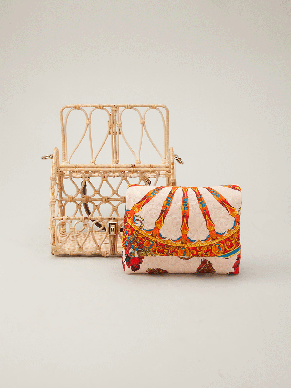 DOLCE & GABBANA-Birdcage Bag-NATURAL