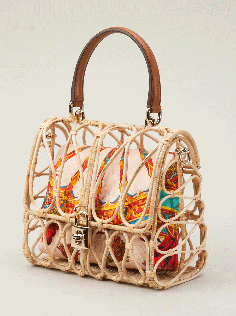 DOLCE & GABBANA-Birdcage Bag-NATURAL