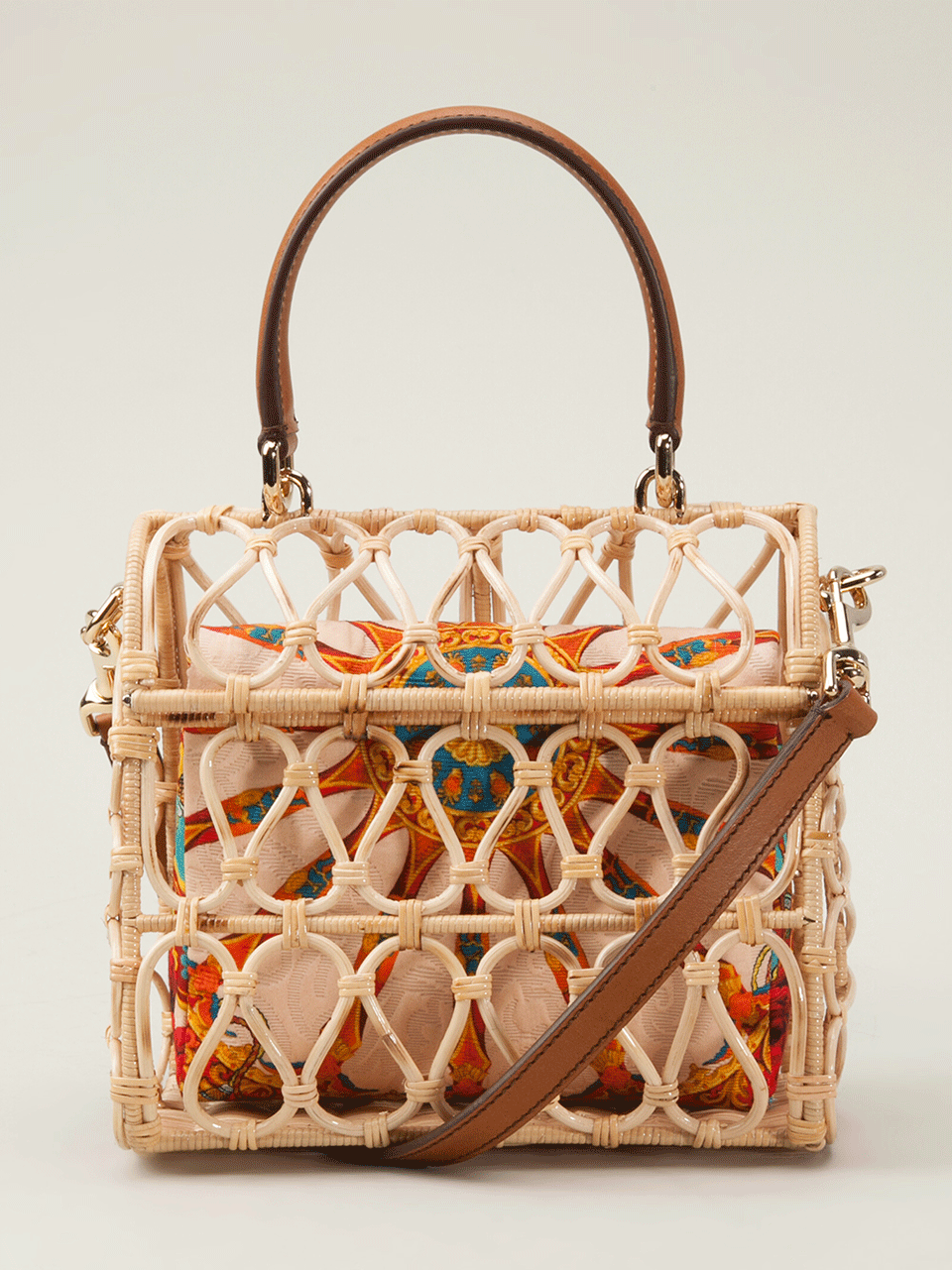 DOLCE & GABBANA-Birdcage Bag-NATURAL