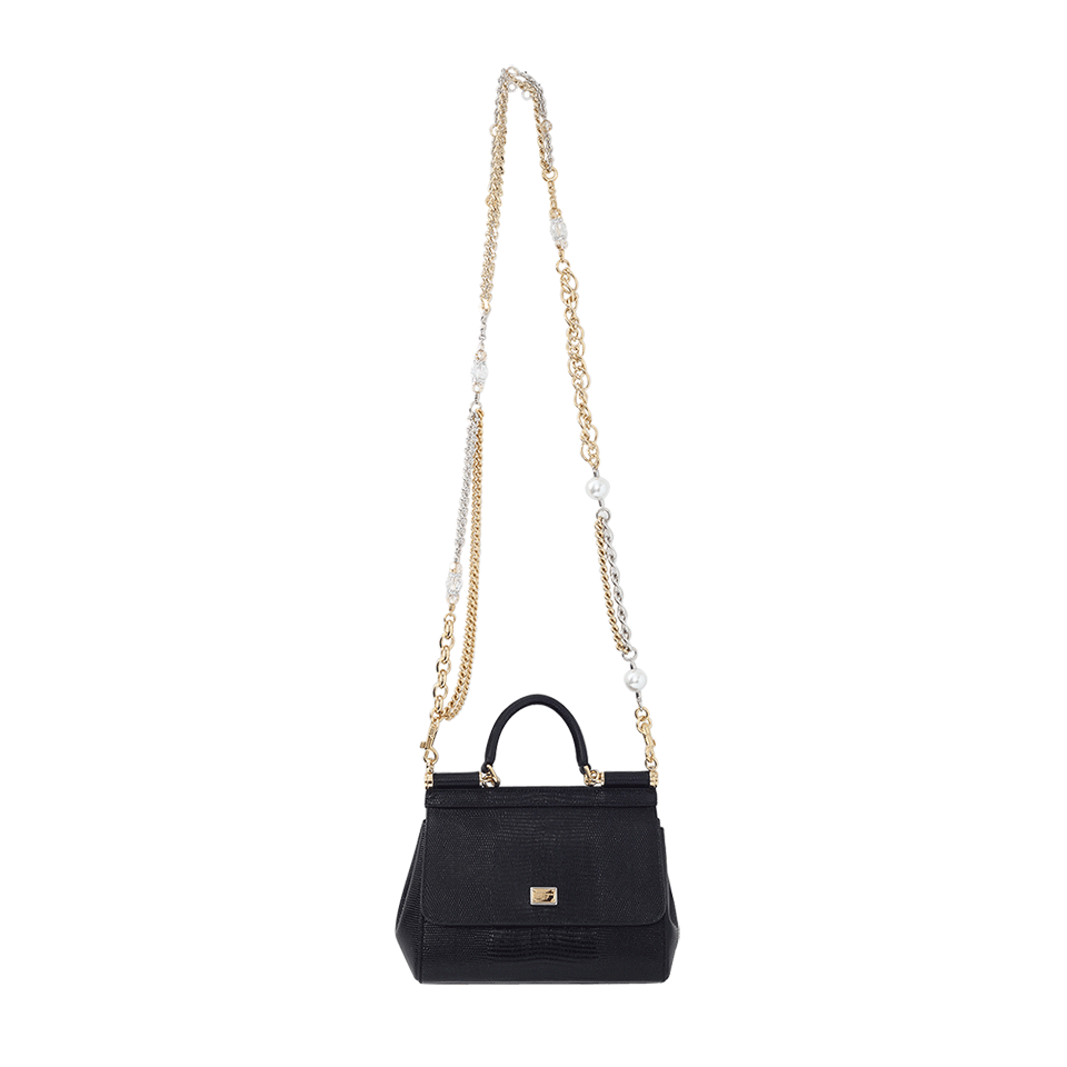 DOLCE & GABBANA-Miss Sicily Jewel Chain Bag-NERO