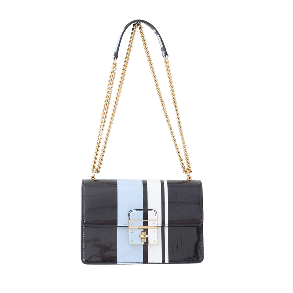 DOLCE & GABBANA-Rosalie Stripe Bag-NVY/WHT