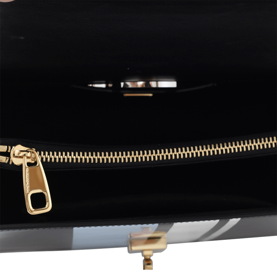 DOLCE & GABBANA-Rosalie Stripe Bag-NVY/WHT