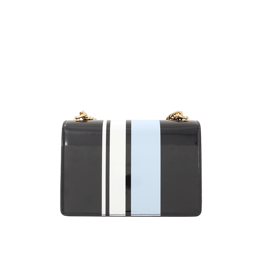 DOLCE & GABBANA-Rosalie Stripe Bag-NVY/WHT