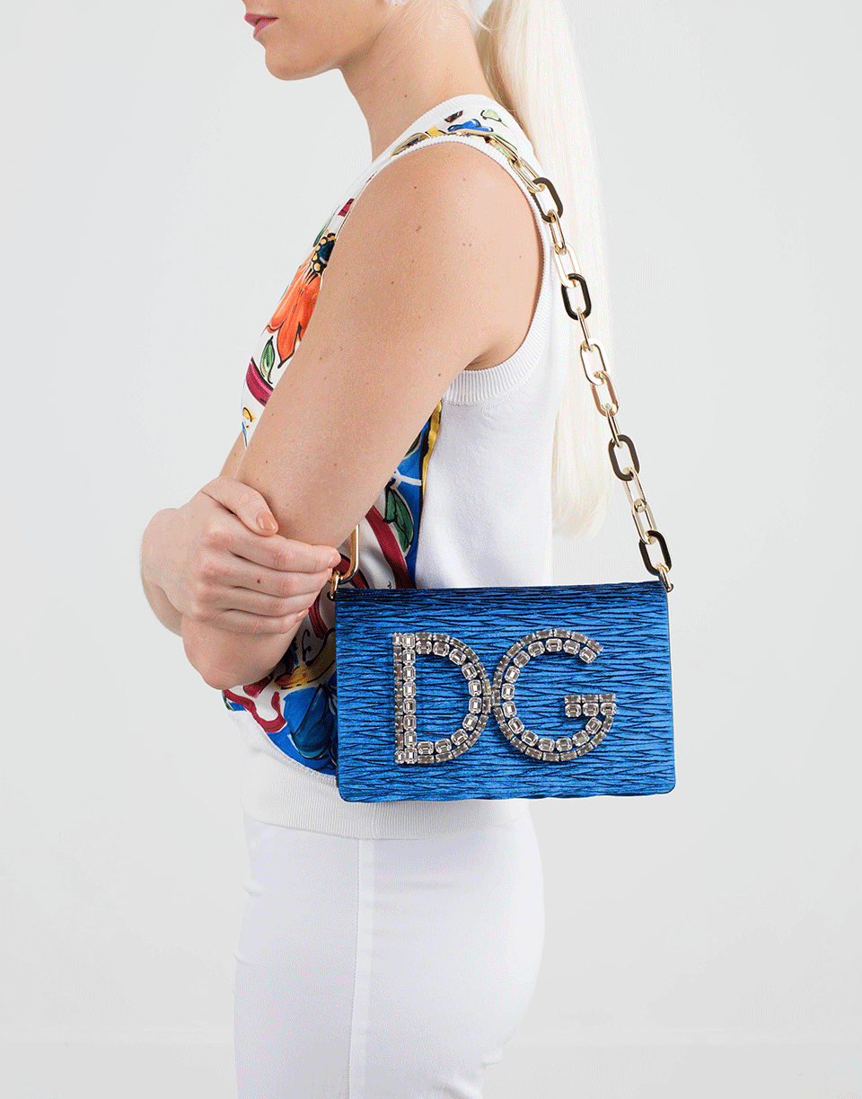 DOLCE & GABBANA-Lamé Plisse Evening Bag-OCEANO