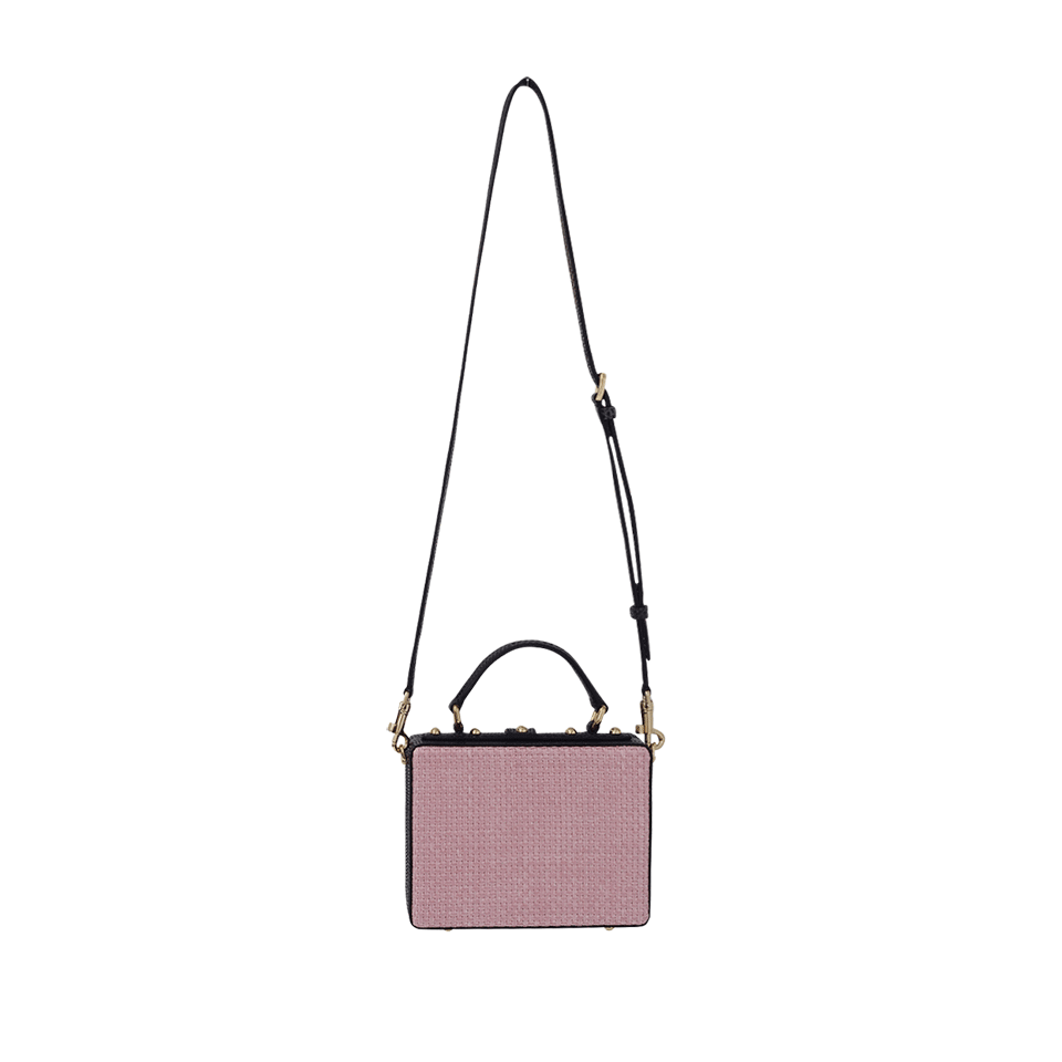 DOLCE & GABBANA-Raffia And Python Box Purse-PINK