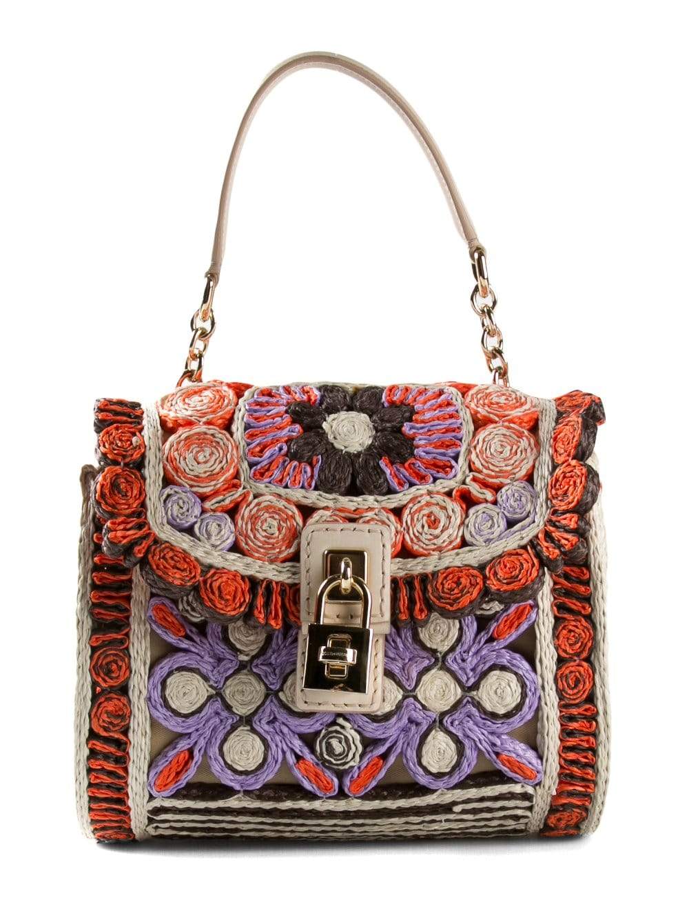 DOLCE & GABBANA-Multi-Colored Front Flap Bag-PRPL/ORG