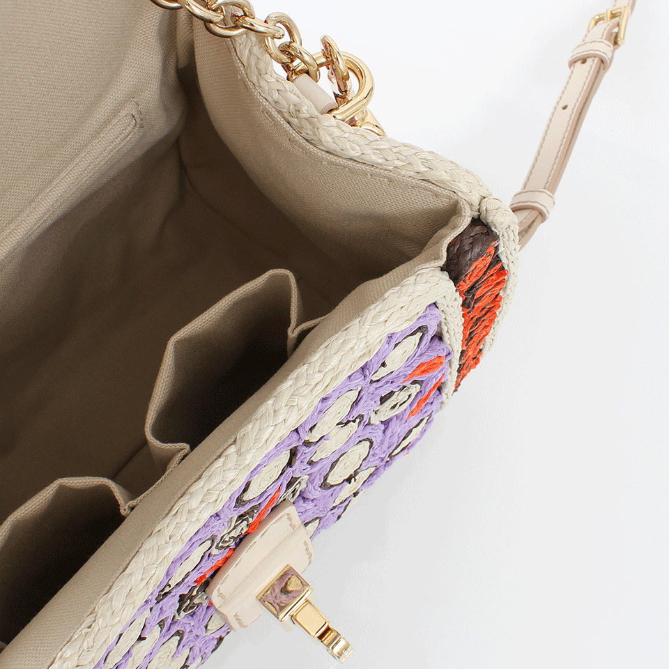 DOLCE & GABBANA-Multi-Colored Front Flap Bag-PRPL/ORG