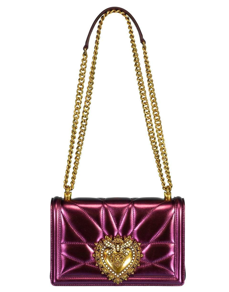 DOLCE & GABBANA-Purple Quilted Nappa Medium Devotion Bag-PURPLE