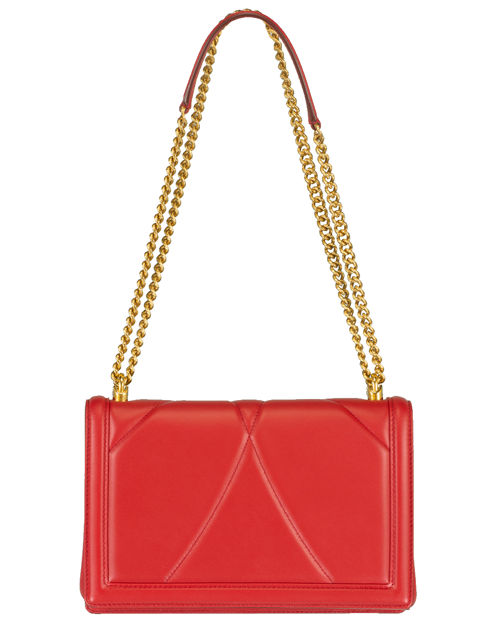 DOLCE & GABBANA-Red Devotion Medium Flap Chain Bag-RED