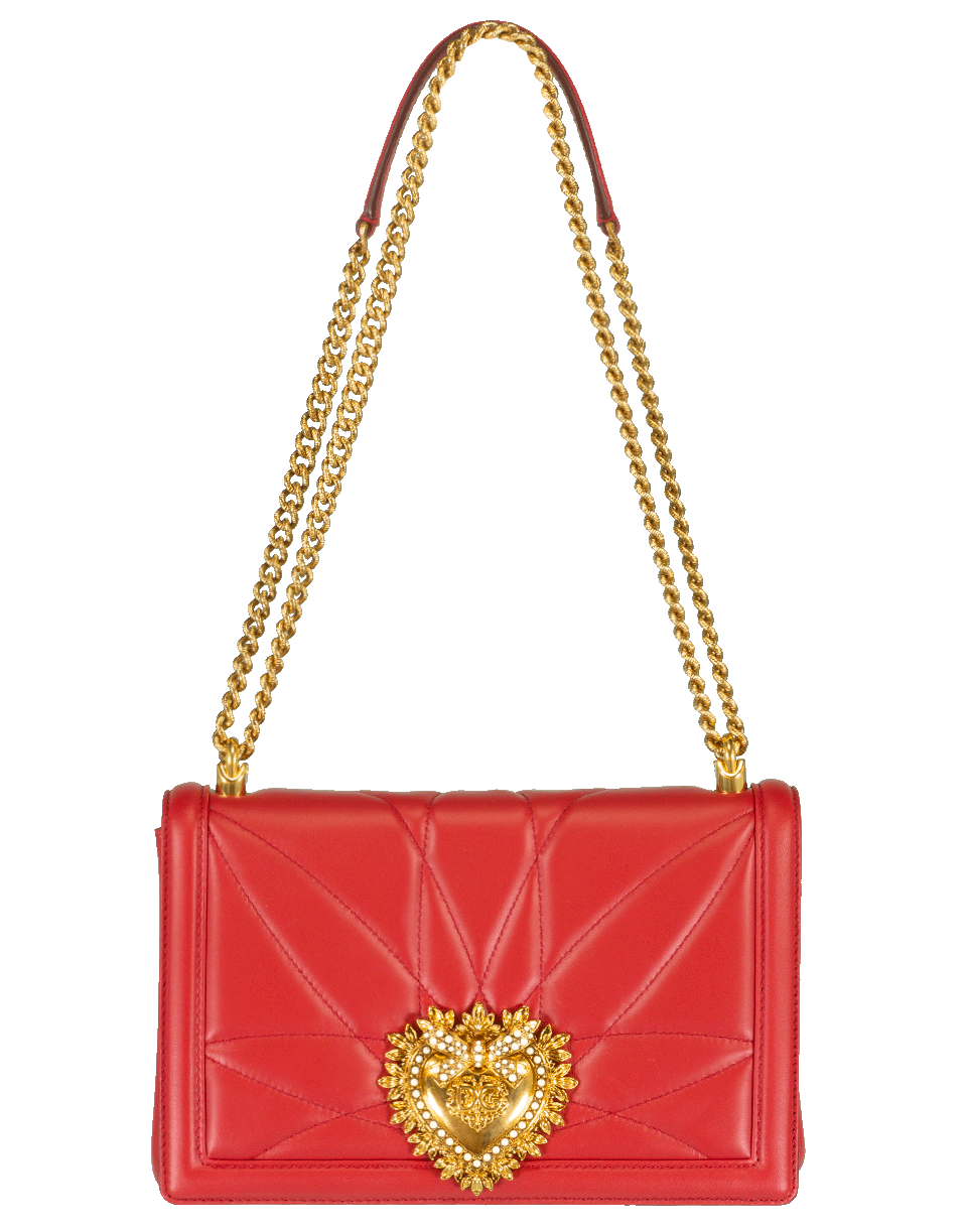 DOLCE & GABBANA-Red Devotion Medium Flap Chain Bag-RED