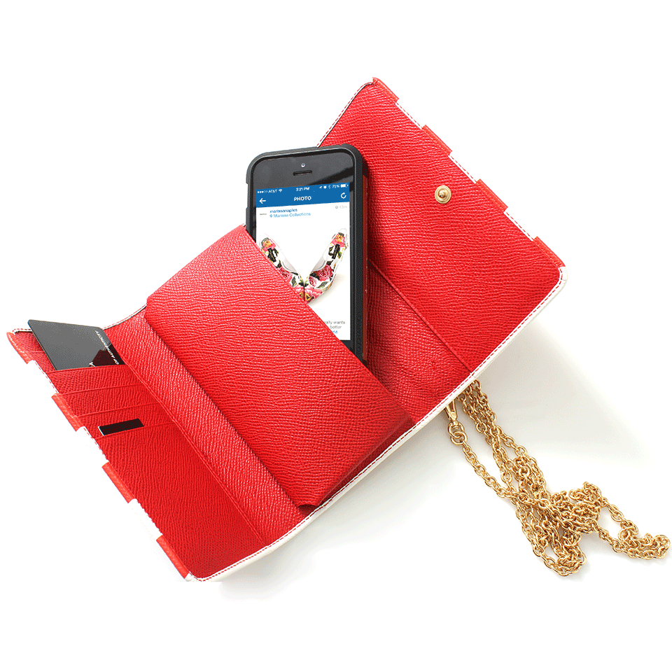 DOLCE & GABBANA-Miss Sicily iPhone Crossbody-RED/WHT