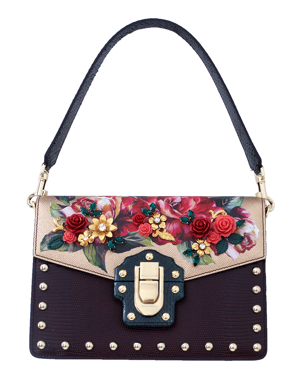 DOLCE & GABBANA-Rose Crossbody Bag-ROSE/ORO