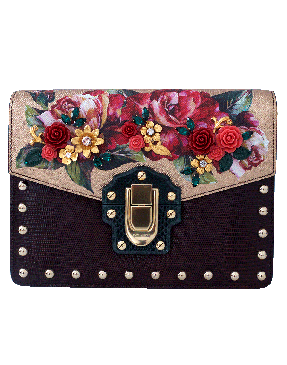 DOLCE & GABBANA-Rose Crossbody Bag-ROSE/ORO