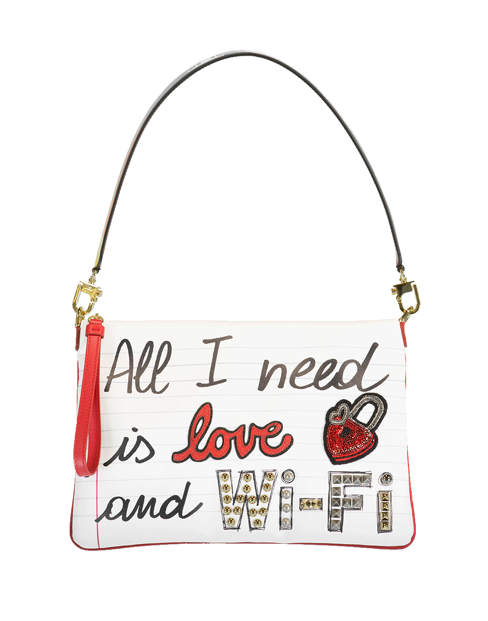 DOLCE & GABBANA-All I Need Is Love Pouch-WHITE