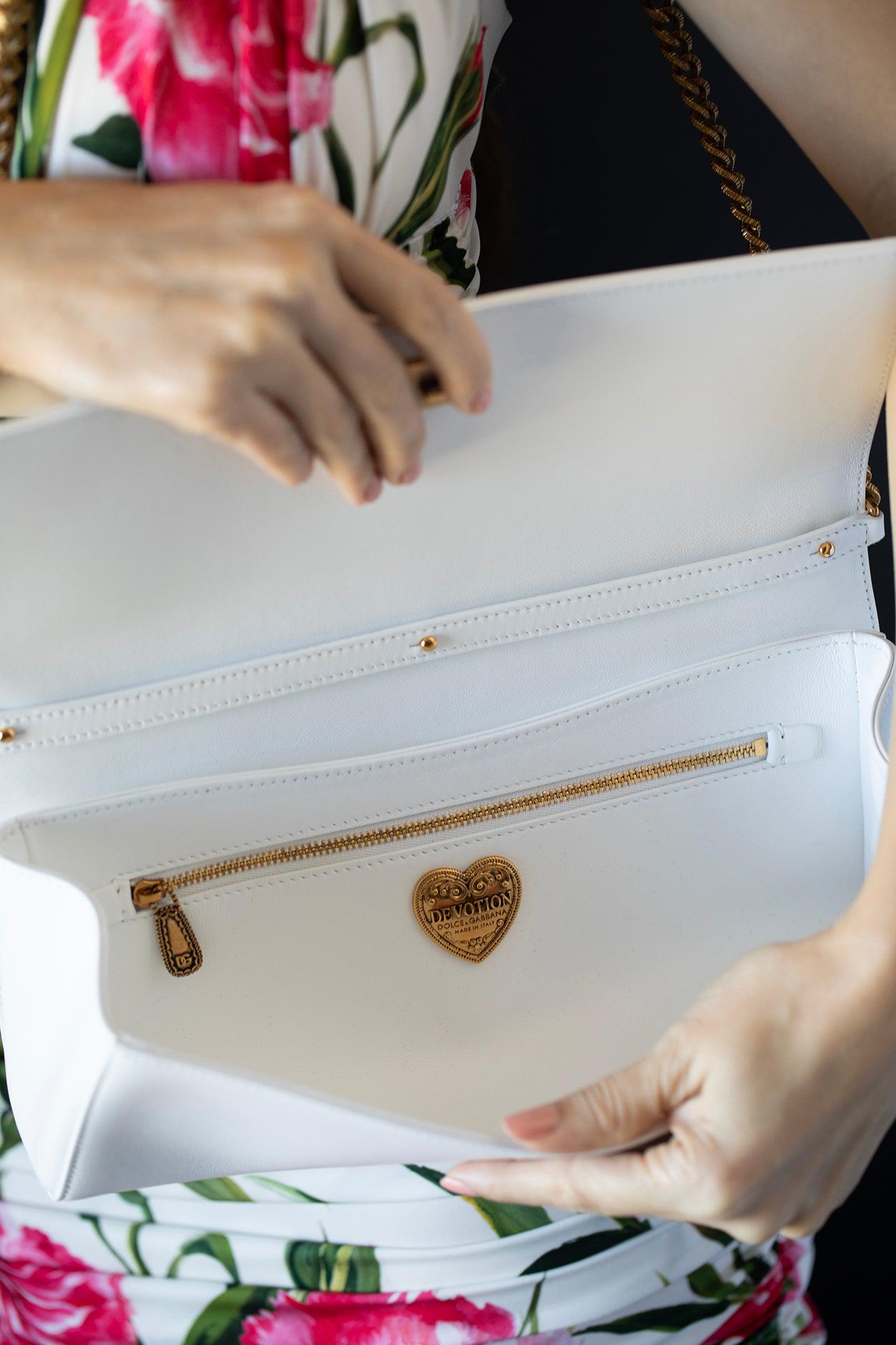 DOLCE & GABBANA-Devotion Baguette Bag-WHITE