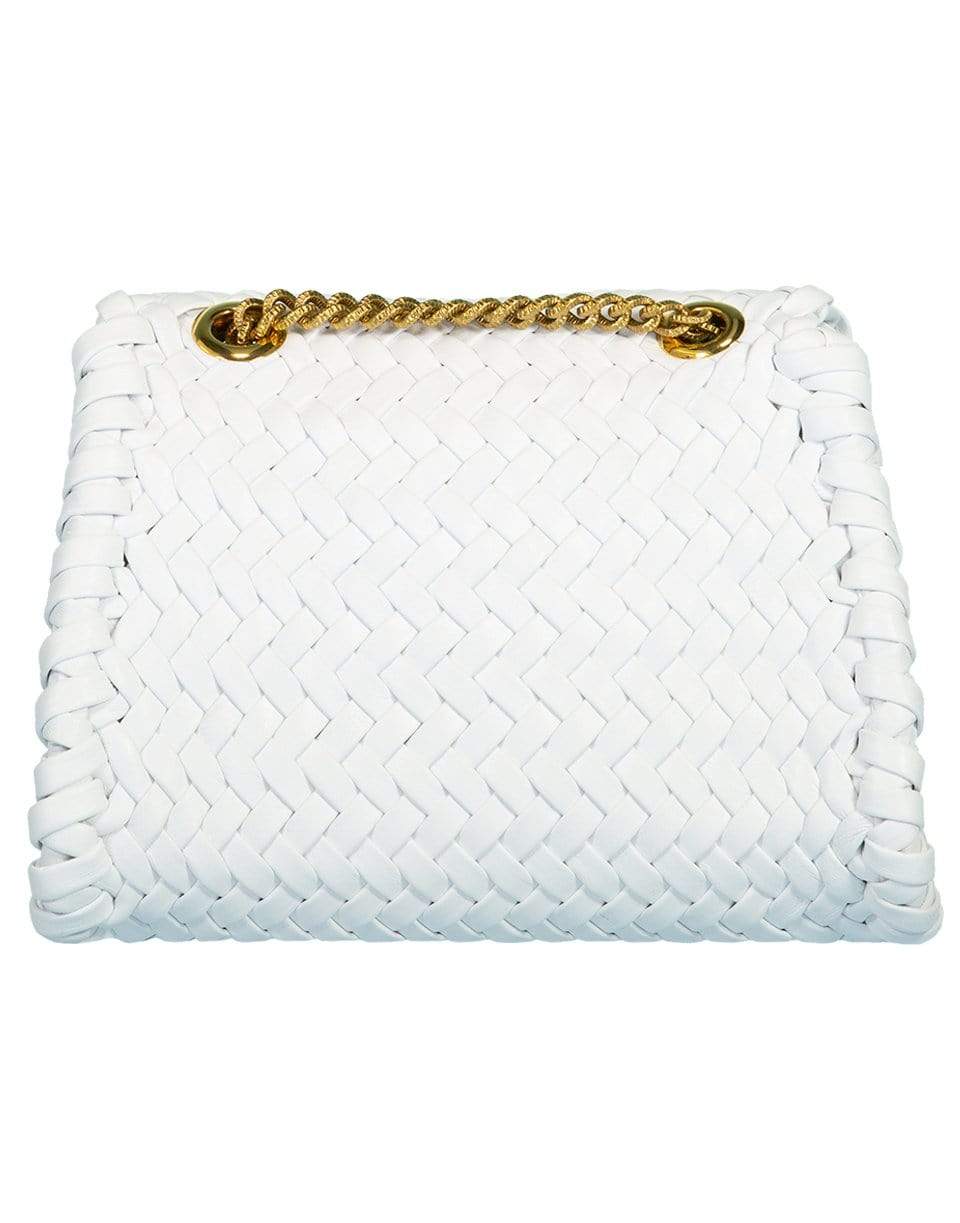 DOLCE & GABBANA-Small Devotion Shoulder Bag In Woven Nappa Leather-WHITE