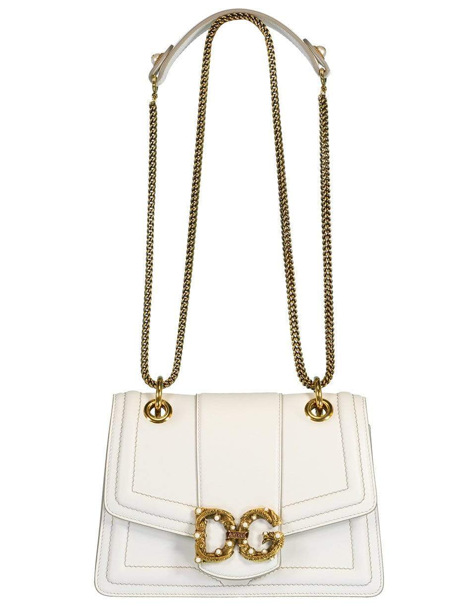 DOLCE & GABBANA-Small DG Amore Shoulder Bag-WHITE